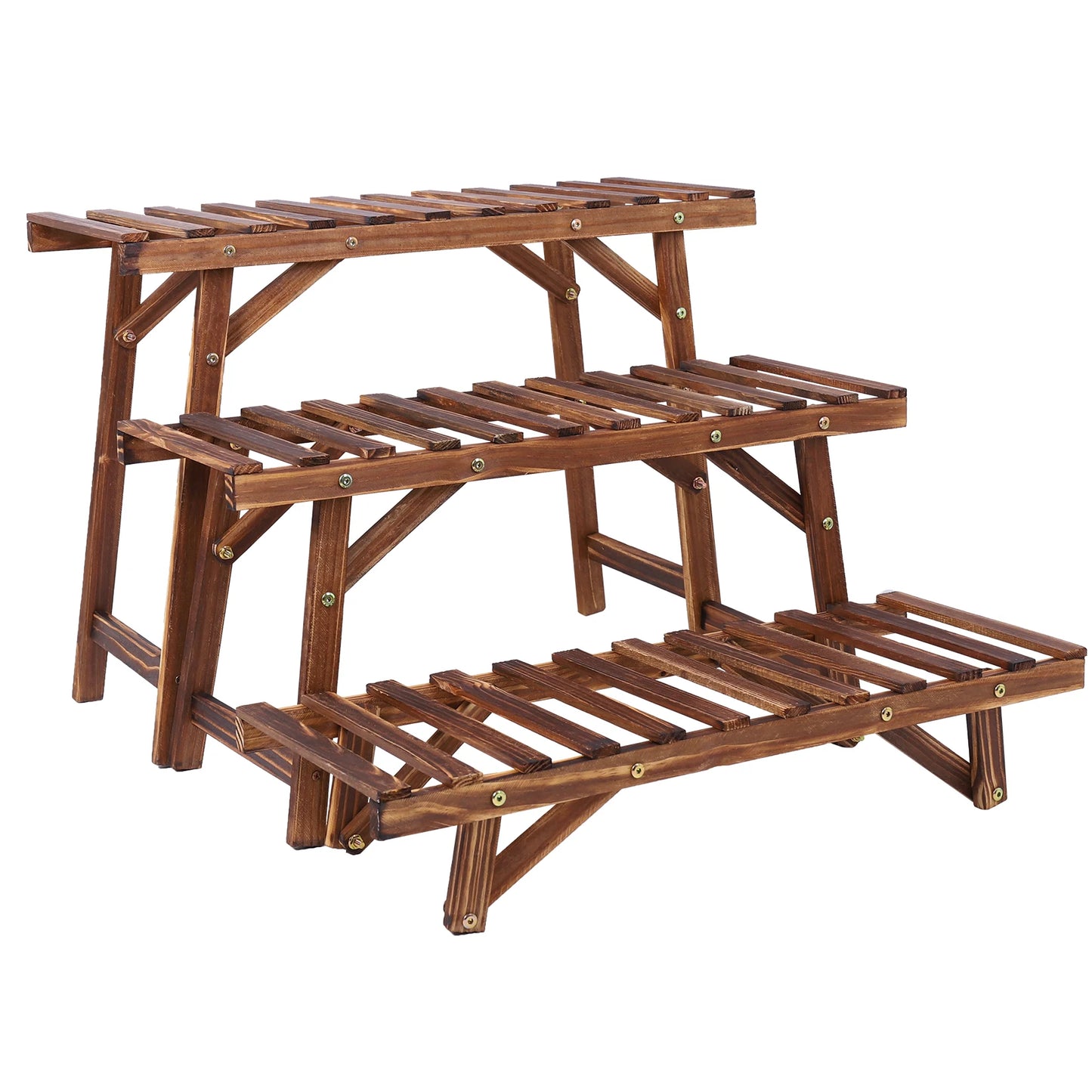 Wooden 3 Tier Freestanding Ladder Shelf