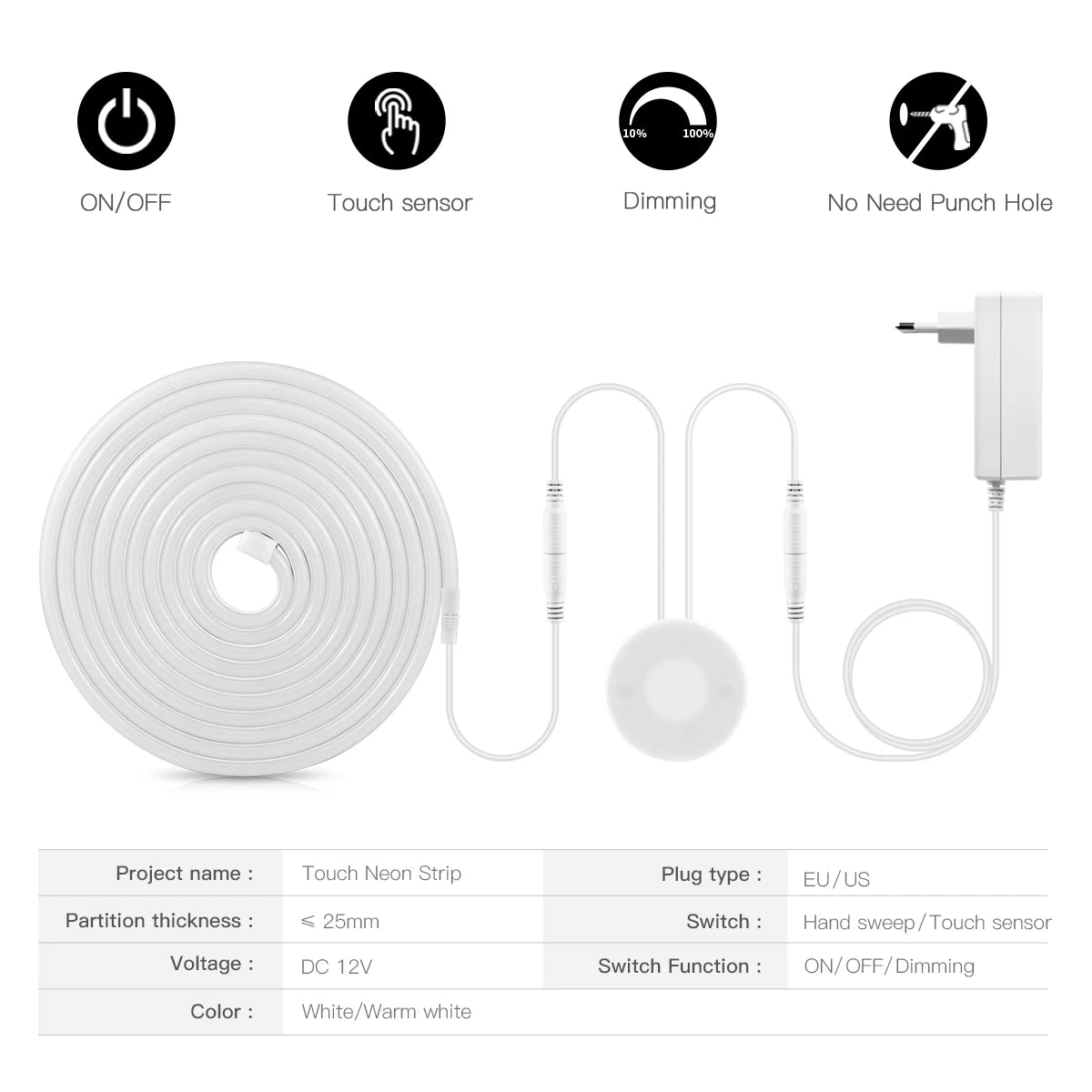 LED Light Strip with Hand Scan Sensor